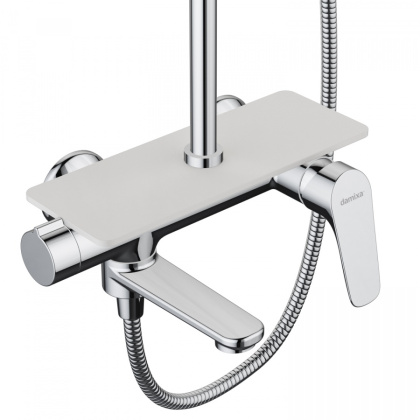 977720000_xxx Origin Bit, душ. система со смесителем-полкой: верх. душ 260*190, ручн. душ 120, 5 реж 977720000_xxx Origin Bit, душ. система со смесителем-полкой: верх. душ 260*190, ручн. душ 120, 5 реж