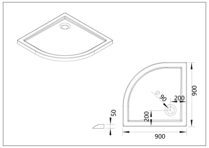 Поддон для душа акриловый VST-5AQ-9090, 900*900*50 Поддон для душа акриловый VST-5AQ-9090, 900*900*50