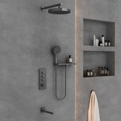 Душевой комплект VSFW-433TI2RGM встраиваемый, вороненая сталь Душевой комплект VSFW-433TI2RGM встраиваемый, вороненая сталь