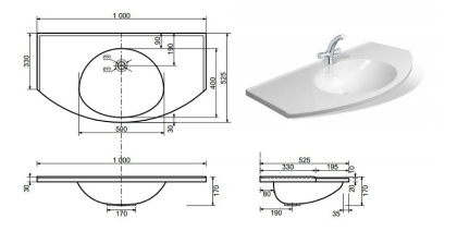 Раковина "Флорида" 1000х525 Раковина "Флорида" 1000х525