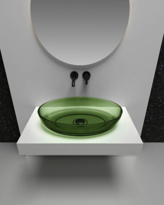Раковина накладная прозрачная ABBER Kristall AT2801Emerald зеленая Раковина накладная прозрачная ABBER Kristall AT2801Emerald зеленая