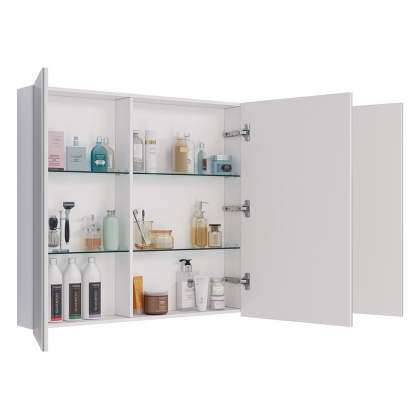 Шкаф зеркальный Lemark UNIVERSAL 90х80см 3-х дверный, цвет корпуса: Белый глянец Шкаф зеркальный Lemark UNIVERSAL 90х80см 3-х дверный, цвет корпуса: Белый глянец