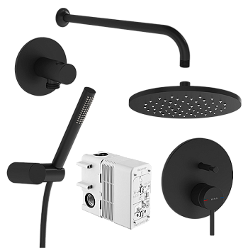 Набор встроенной душевой системы Origin,матовый черный