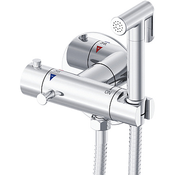 Гигиенический душ с термостатом Rose R915, хром