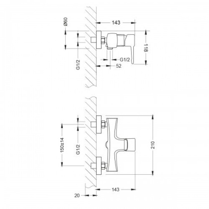 Смеситель Lemark Evitta LM0503C для душа Смеситель Lemark Evitta LM0503C для душа