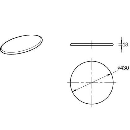 Круглая полка CONO встраиваемая 43,1, белая глянцевая