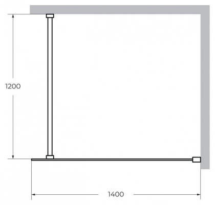 LIBERTA-L-1-80-120-C-Cr Душевая перегородка с односторонним входом 800x1200x1950 мм
