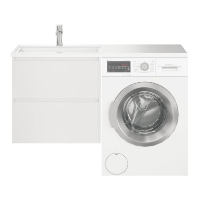 Тумба с раковиной подвесная  Creto Cafor White 130 левосторонняя