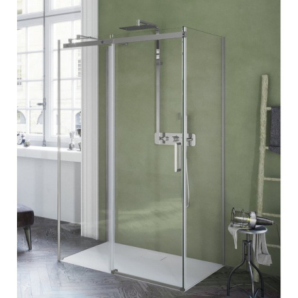 Боковая стенка для пристенного ограждения EXCELLENT Rols 100 см (хром)