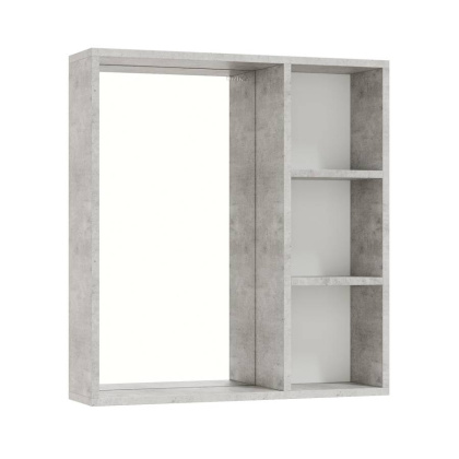 Шкаф-зеркало Onika Девис 65 бетон чикаго, универсальный Шкаф-зеркало Onika Девис 65 бетон чикаго, универсальный