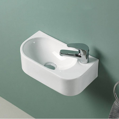 Раковина керамическая Vincea VBS-506R, 400*215*120, подвесная, цвет белый, правая