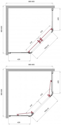 Душевой уголок BelBagno UNO-195-P-2-100-C-Cr