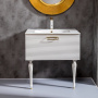 Тумба Linea 80 белая+Золото 842-080-WG Boheme
