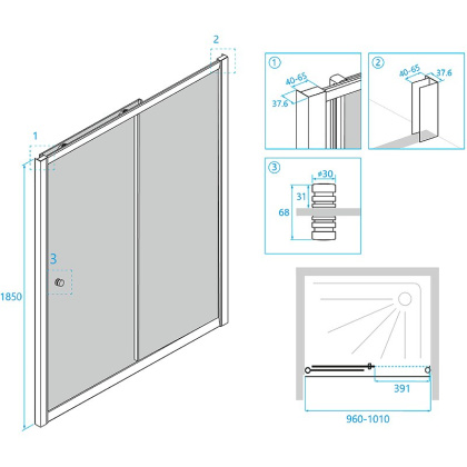 Душевая дверь RGW Classic CL-12 100 04091210-51 профиль Хром стекло шиншилла