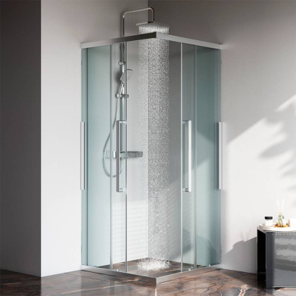 W84G-403-9090-MT Душевое ограждение Func Square Slide 90х90, мат хром, прозрачное