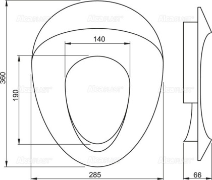 Детское сиденье для унитаза, 6,6х28,5х36 см, белое, A68 AlcaPlast