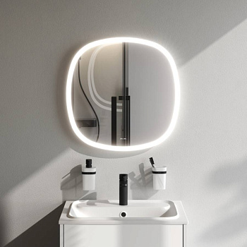 Зеркало с подсветкой AM.PM Fun M8FMOX0601WGS в ванную закругленное сенсорное, 60х60х3,5 см