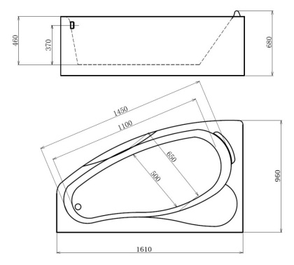 Акриловая ванна Gemy 160х95 G9046 B L Акриловая ванна Gemy 160х95 G9046 B L