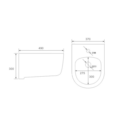 Биде подвесное VB1-34S, цвет белый