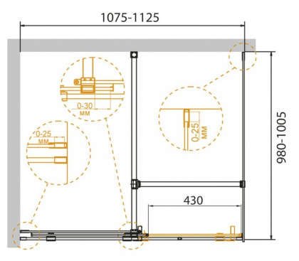 STREAM-AH-1-120/100-C-Cr Душевой уголок