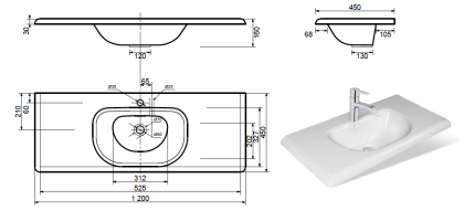 Раковина "Olivia 120 silk" 1200х450 Раковина "Olivia 120 silk" 1200х450