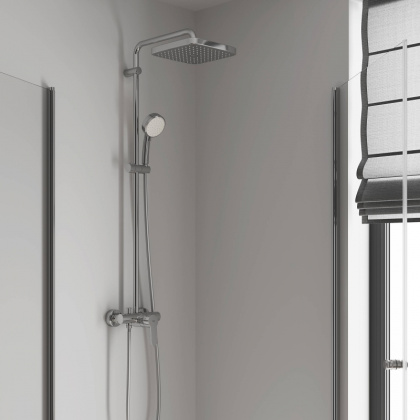 Душевая система поворотная со смесителем Grohe Tempesta Cosmopolitan 250, хром / белый (26692000) Душевая система поворотная со смесителем Grohe Tempesta Cosmopolitan 250, хром / белый (26692000)