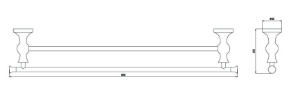 Полотенцедержатель двойной 60см. RUSH Crete (CR35532)
