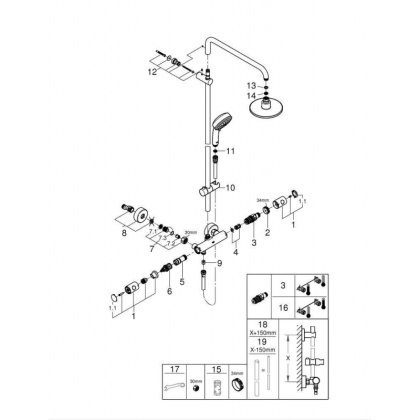 Душевая система Grohe Tempesta Cosmopolitan 27922000 хром Душевая система Grohe Tempesta Cosmopolitan 27922000 хром