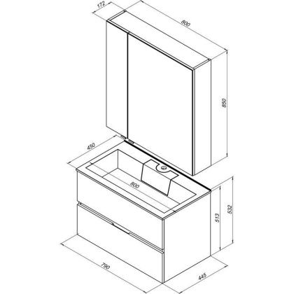 Мебель для ванной Aquanet Алвита 80 белый
