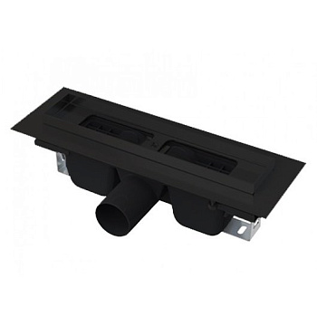 Водоотводящий желоб с порогами для перфорированной решетки, черный-мат