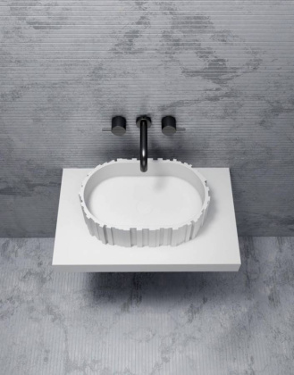 Раковина накладная ABBER Stein AS2655 белая матовая Раковина накладная ABBER Stein AS2655 белая матовая