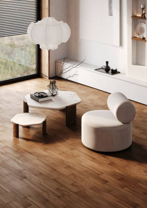 Кварцевый паркет Quartz Parquet Штучный паркет Дуссия Африканская, 44-400-63, 5/0,6 мм