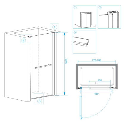 Душевая дверь RGW Passage PA-03 80 41080308-11 профиль Хром стекло прозрачное