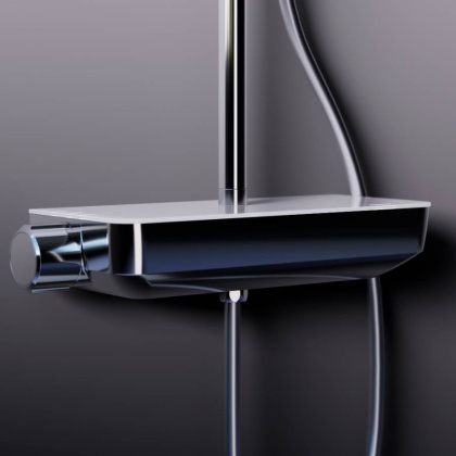 936780000 Scandinavian Pure душевая система с душевым смесителем-полкой, хром 936780000 Scandinavian Pure душевая система с душевым смесителем-полкой, хром