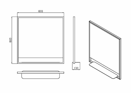 Зеркало Vallessi прямоугольное 80*80 с полочкой антрацит 551_2 Boheme Зеркало Vallessi прямоугольное 80*80 с полочкой антрацит 551_2 Boheme
