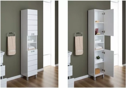 Шкаф-пенал для ванной Aquanet Доминика 35 белый Шкаф-пенал для ванной Aquanet Доминика 35 белый