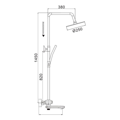 Душевая стойка с термостатом ROSE R39C R3936C Душевая стойка с термостатом ROSE R39C R3936C