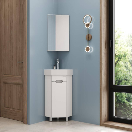 Шкаф-зеркало Onika Мини 30 белый, универсальный, угловой Шкаф-зеркало Onika Мини 30 белый, универсальный, угловой