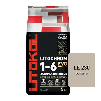 Затирка цементная LITOCHROM 1-6 EVO LE.230 багамы 5кг Затирка цементная LITOCHROM 1-6 EVO LE.230 багамы 5кг