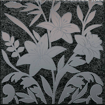 Декор Барберино 3 чёрный глянцевый 20x20x0,69 Декор Барберино 3 чёрный глянцевый 20x20x0,69