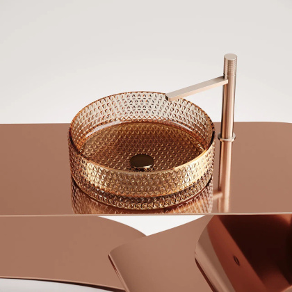 Умывальник чаша накладная круглая (цвет бежевый) Cristal 360*360*112мм