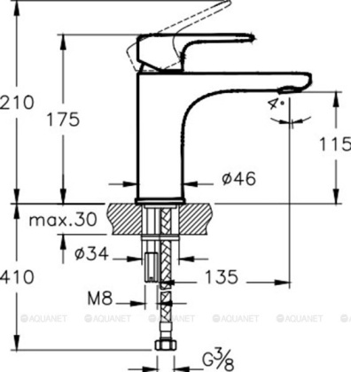 Смеситель Root Round для раковины, медь