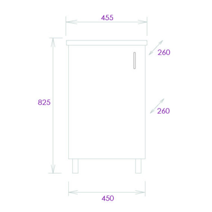 Тумба Onika Тимбер 45 напольная, серая мат./дуб сонома (ум. Фостер 45)