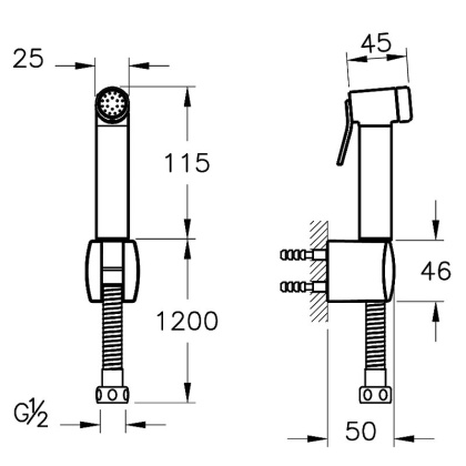 Гигиенический душ, медь