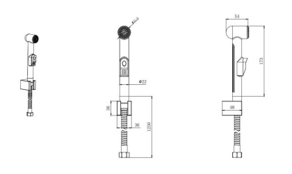 Гигиенический ручной душ со шлангом 125см c держателем AQUATEK AQ2050CR 