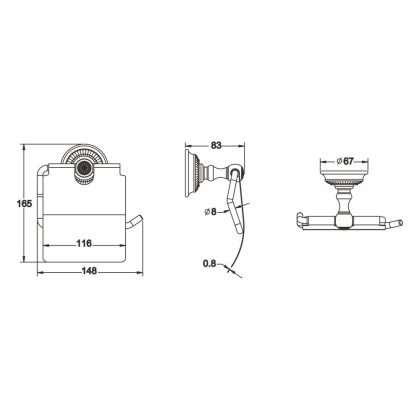 Держатель туалетной бумаги, RG1405Q Rose, Бронза