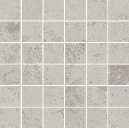 Декор Про Лаймстоун серый светлый матовый мозаичный 30x30x0,9
