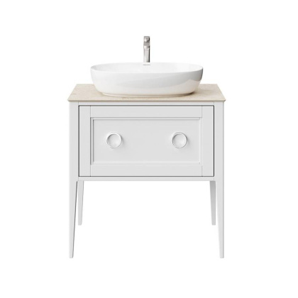 Тумба PLAZA Classic Neo напольная с ящиками 80, белая матовая PL.CN.80.1+1\WHT.M