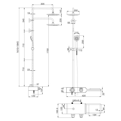 Смеситель Lemark Tropic LM7009С для ванны и душа, термостатический Смеситель Lemark Tropic LM7009С для ванны и душа, термостатический