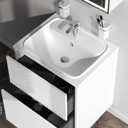 База под раковину, 2 ящика, 60 см, белый матовый M8FFUX0602WM